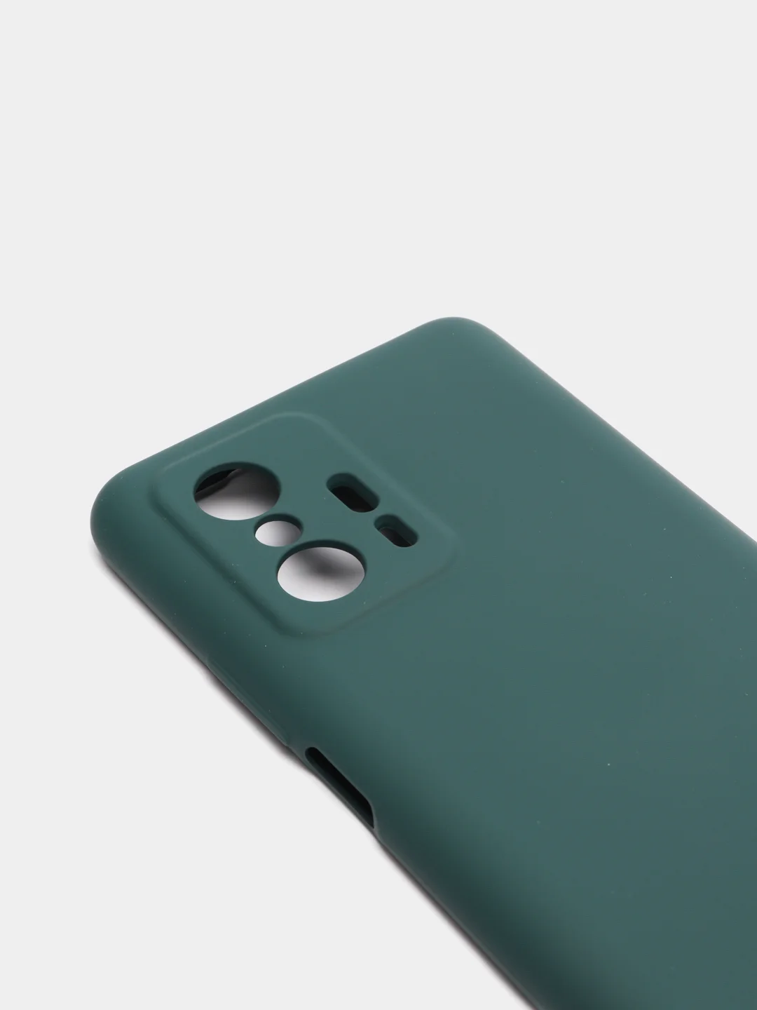 Тёмно-зелёный чехол для Xiaomi 11T 5G с защитой камеры и бархатом внутри