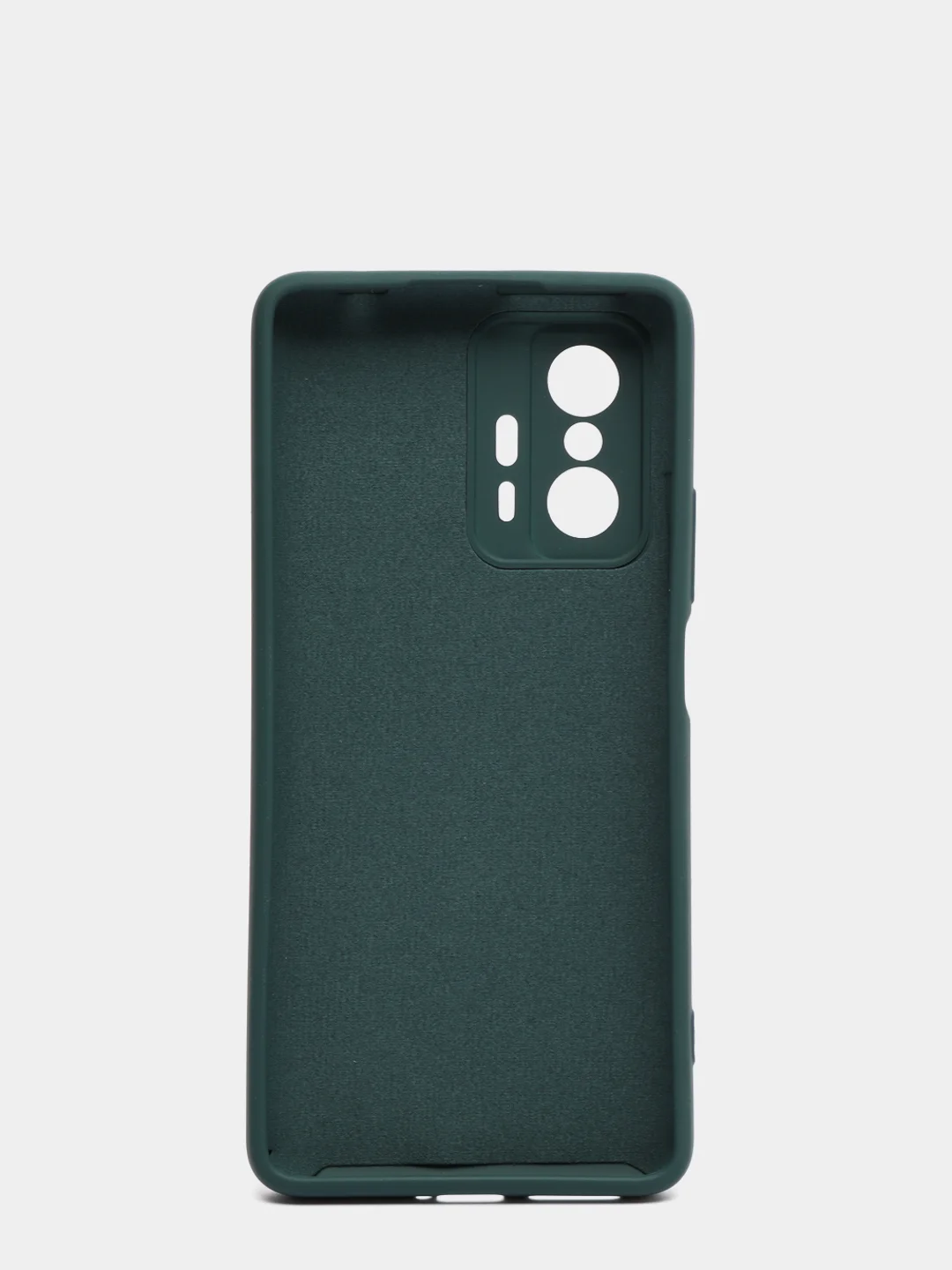 Тёмно-зелёный чехол для Xiaomi 11T 5G с защитой камеры и бархатом внутри