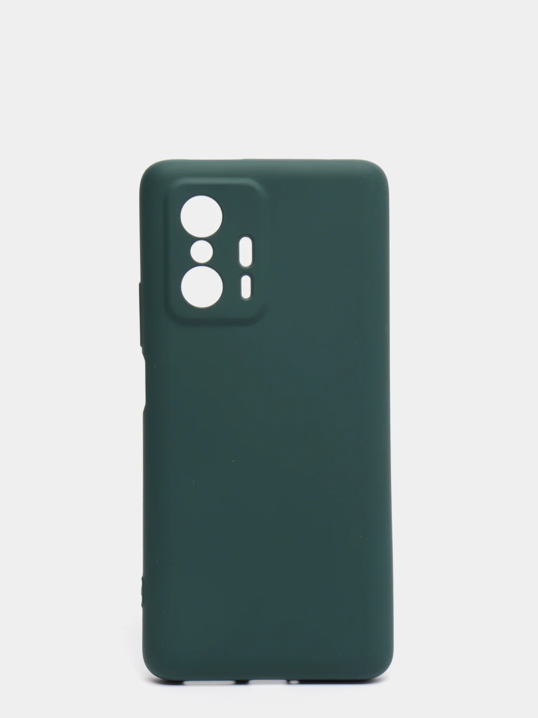 Тёмно-зелёный чехол для Xiaomi 11T 5G с защитой камеры и бархатом внутри