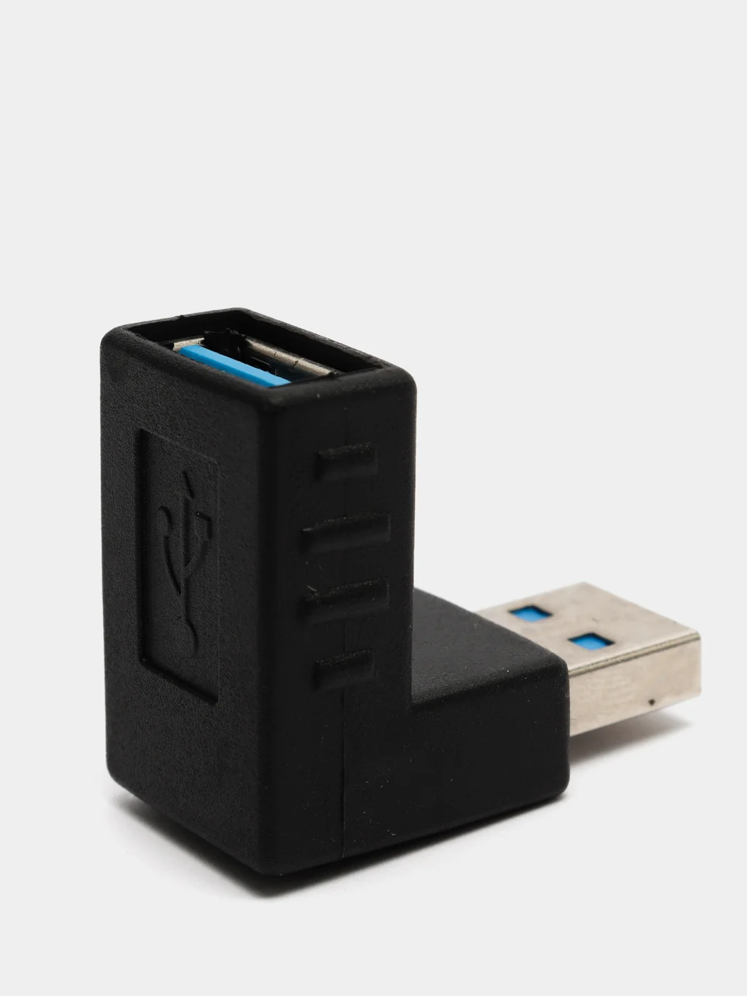 Черный переходник угловой USB 3.0 папа - мама