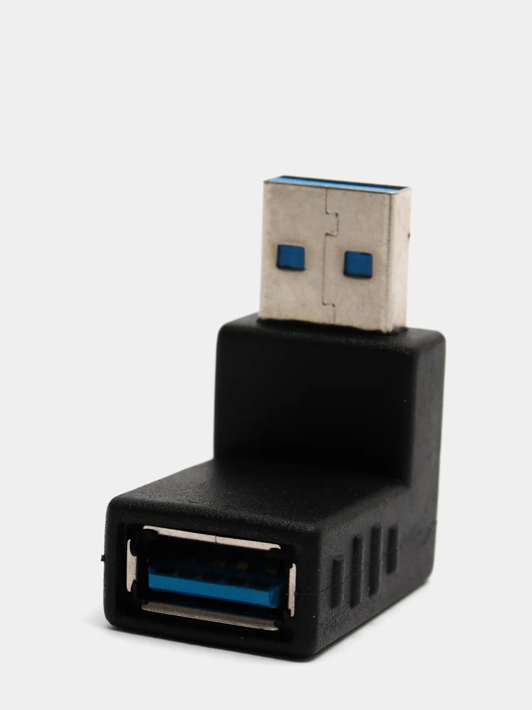 Черный переходник угловой USB 3.0 папа - мама
