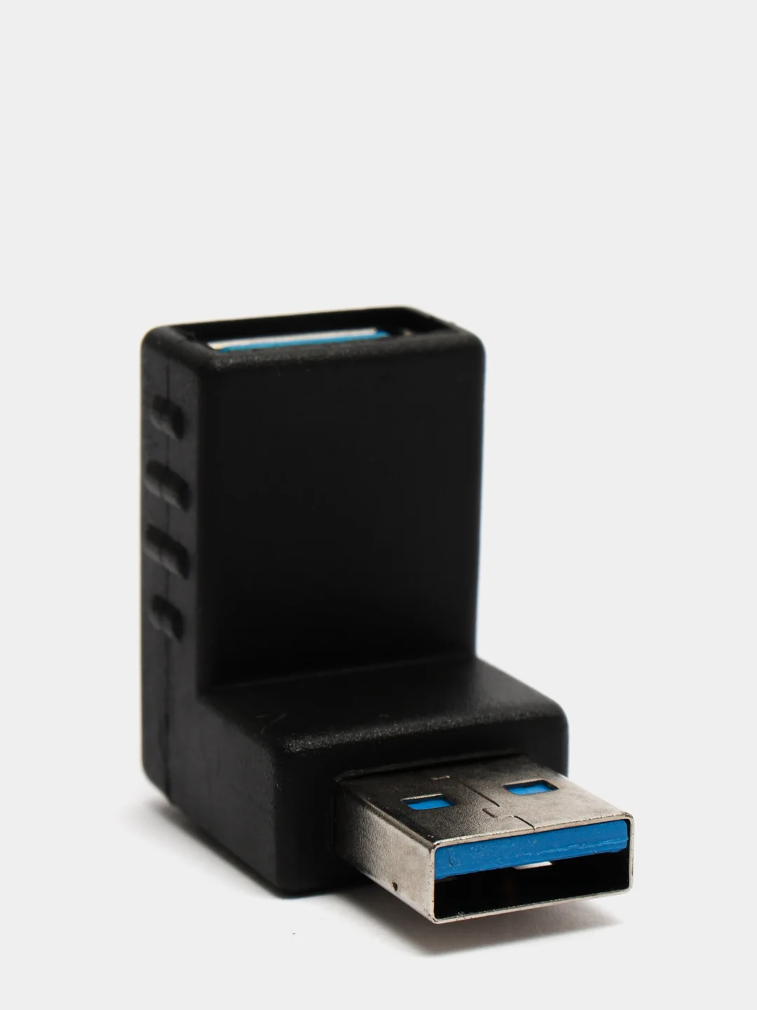 Черный переходник угловой USB 3.0 папа - мама