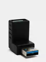 Черный переходник угловой USB 3.0 папа - мама