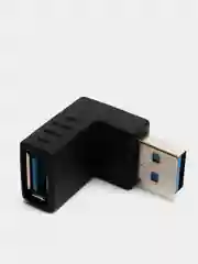 Черный переходник угловой USB 3.0 папа - мама