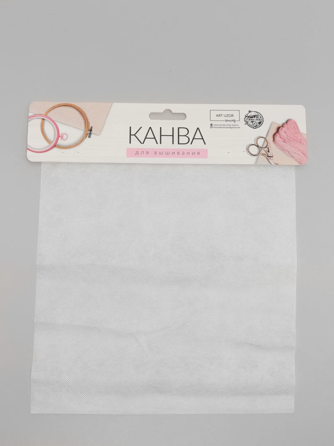 Белый канва водорастворимая, шпульки для ниток мулине, 20 х 20 см