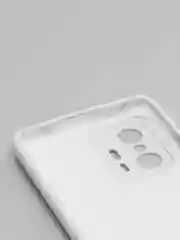 Белый чехол для Xiaomi 11T 5G с защитой камеры и бархатом внутри