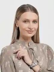 Серебряный женский подарочный набор: наручные часы с браслетом