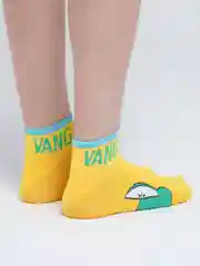 Желтый носки женские укороченные с принтом
