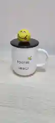Золотой кружка "Смайл", с крышкой
