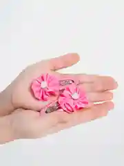 Розовый заколка с бантиком. Заколка с цветком