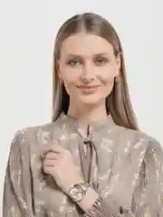 Бронзовый женский подарочный набор: наручные часы с браслетом