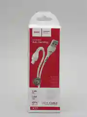 Белый кабель зарядный HOCO X37 Lightning для Apple iPhone, до 2.4А, 1 м