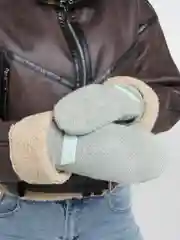 Бирюзовый женские варежки с мехом