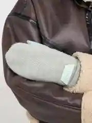 Бежевый женские варежки с мехом