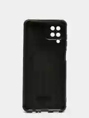 Угольный чехол Samsung Galaxy A12 / M12, Самсунг Галакси А12, М12 черный силиконовый, имитация кожи