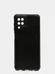 Угольный чехол Samsung Galaxy A12 / M12, Самсунг Галакси А12, М12 черный силиконовый, имитация кожи