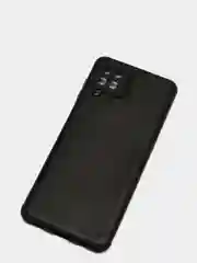 Угольный чехол Samsung Galaxy A12 / M12, Самсунг Галакси А12, М12 черный силиконовый, имитация кожи