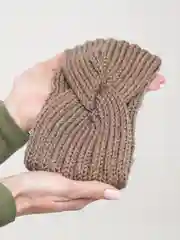 Оливковый вязаная повязка на голову