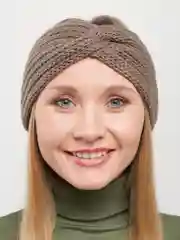 Оливковый вязаная повязка на голову