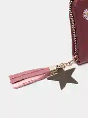 Марсала кошелек женский с рисунком из эко кожи, на молнии, Ромашка для девочки, на подарок