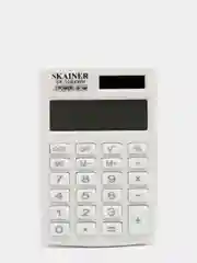 Белый калькулятор SKAINER SK-108X карманный