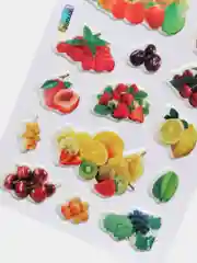 Голубой наклейки стикеры детские объемные Фрукты Ягоды Цветы