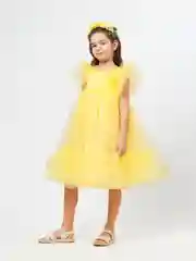 Желтый нарядное платье для девочки на Новый год