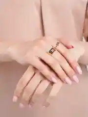 Золотой женские парные кольца с бабочками, 2 шт