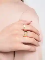 Золотой женские парные кольца с бабочками, 2 шт