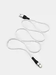 Серебряный кабель для зарядки телефона USB Type-С / Micro-USB / Lightning, 1 м