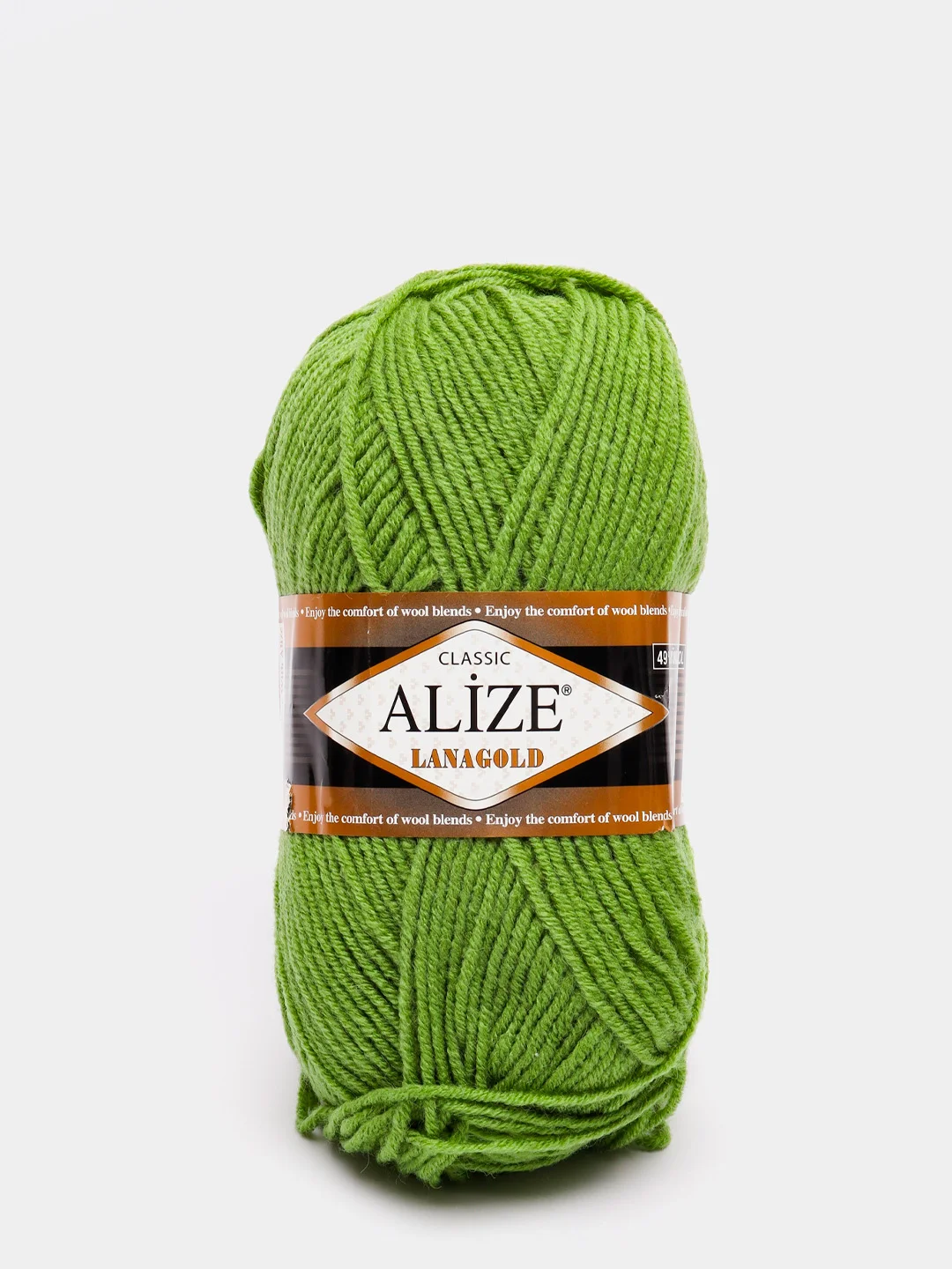 Оливковый пряжа Alize Lanagold 51% Акрил 49% Шерсть 100г 240м (часть 1)