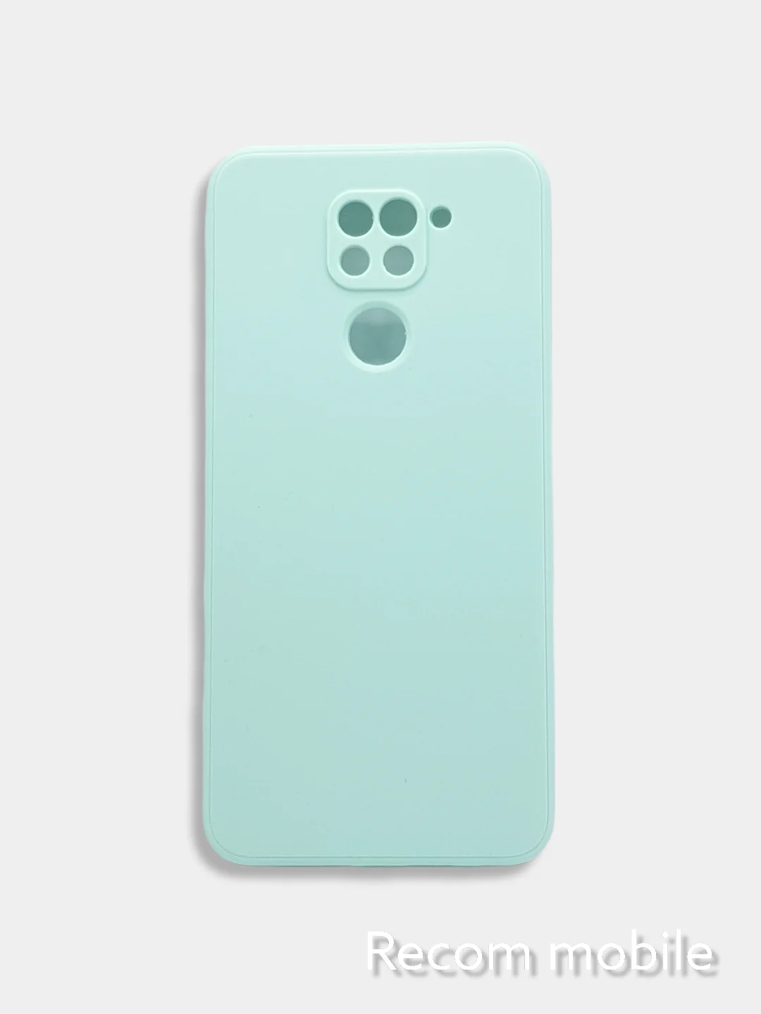 Бирюзовый чехол для Xiaomi Redmi Note 9, матовый, силиконовый, с закрытым низом и бархатом внутри