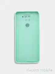 Бирюзовый чехол для Xiaomi Redmi Note 9, матовый, силиконовый, с закрытым низом и бархатом внутри