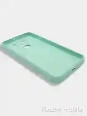 Бирюзовый чехол для Xiaomi Redmi Note 9, матовый, силиконовый, с закрытым низом и бархатом внутри