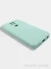 Бирюзовый чехол для Xiaomi Redmi Note 9, матовый, силиконовый, с закрытым низом и бархатом внутри