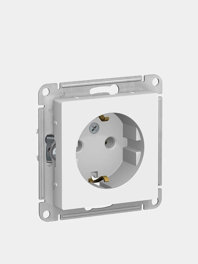 Розетка Schneider Electric AtlasDesign с заземлением, белый, 16А, механизм, ATN000143