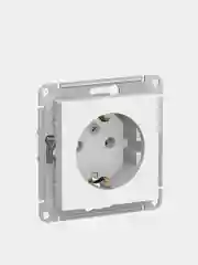 Розетка Schneider Electric AtlasDesign с заземлением, белый, 16А, механизм, ATN000143