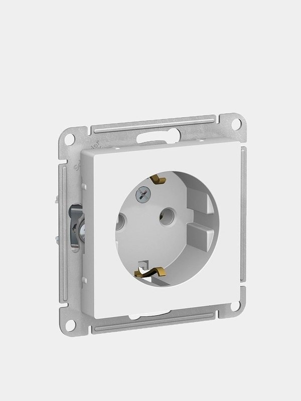 Розетка Schneider Electric AtlasDesign с заземлением, белый, 16А, механизм, ATN000143