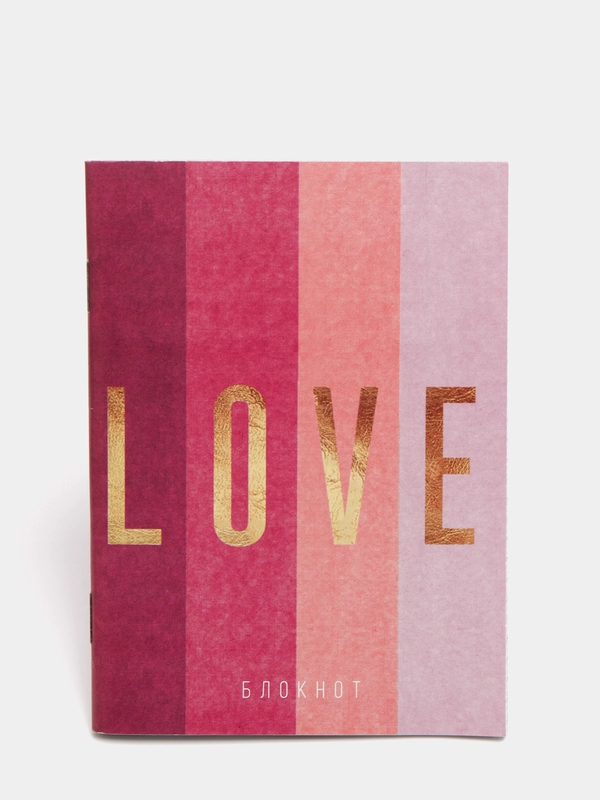 Блокнот в клетку "LOVE", на скрепке, 32 листа