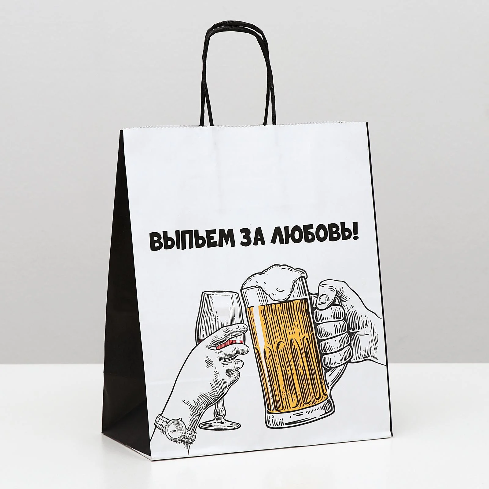 Зеленый подарочные крафт-пакеты с приколами по 1 шт  и 3 шт