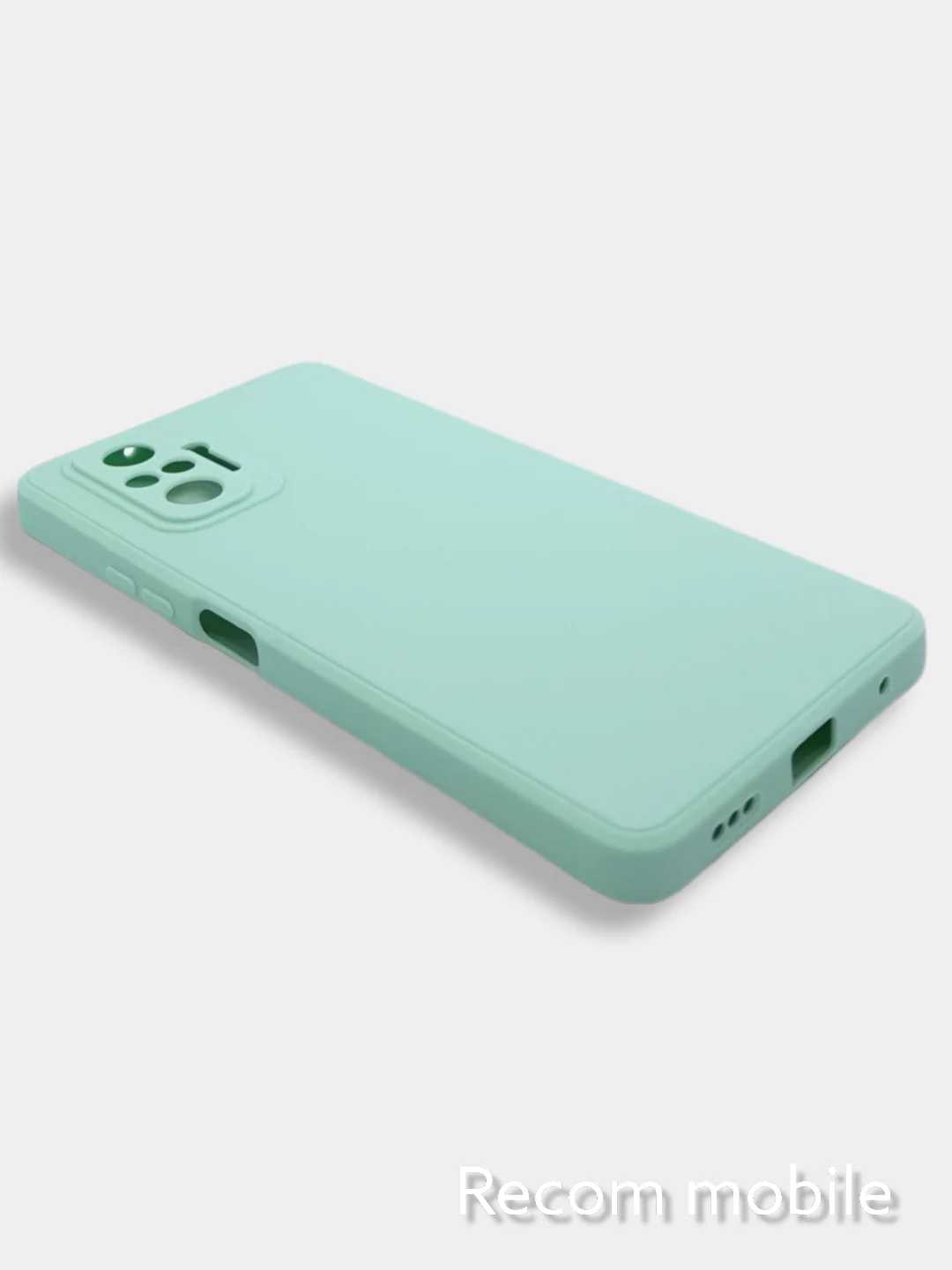Бирюзовый чехол силиконовый Xiaomi Redmi Note 10 Pro, Note 10 Pro Max с защитой камеры и бархатом