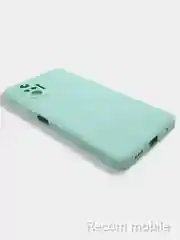 Бирюзовый чехол силиконовый Xiaomi Redmi Note 10 Pro, Note 10 Pro Max с защитой камеры и бархатом