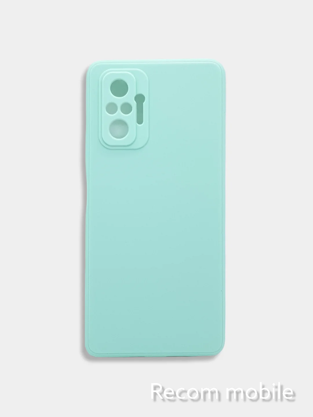 Бирюзовый чехол силиконовый Xiaomi Redmi Note 10 Pro, Note 10 Pro Max с защитой камеры и бархатом