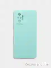 Бирюзовый чехол силиконовый Xiaomi Redmi Note 10 Pro, Note 10 Pro Max с защитой камеры и бархатом