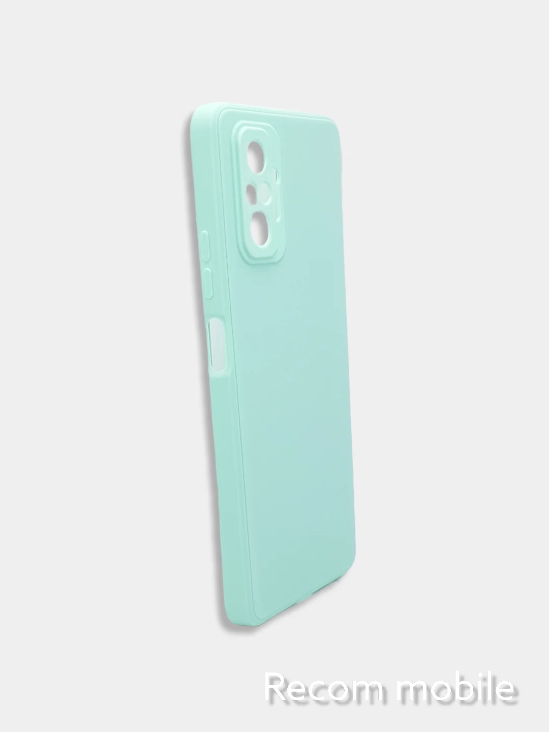 Бирюзовый чехол силиконовый Xiaomi Redmi Note 10 Pro, Note 10 Pro Max с защитой камеры и бархатом