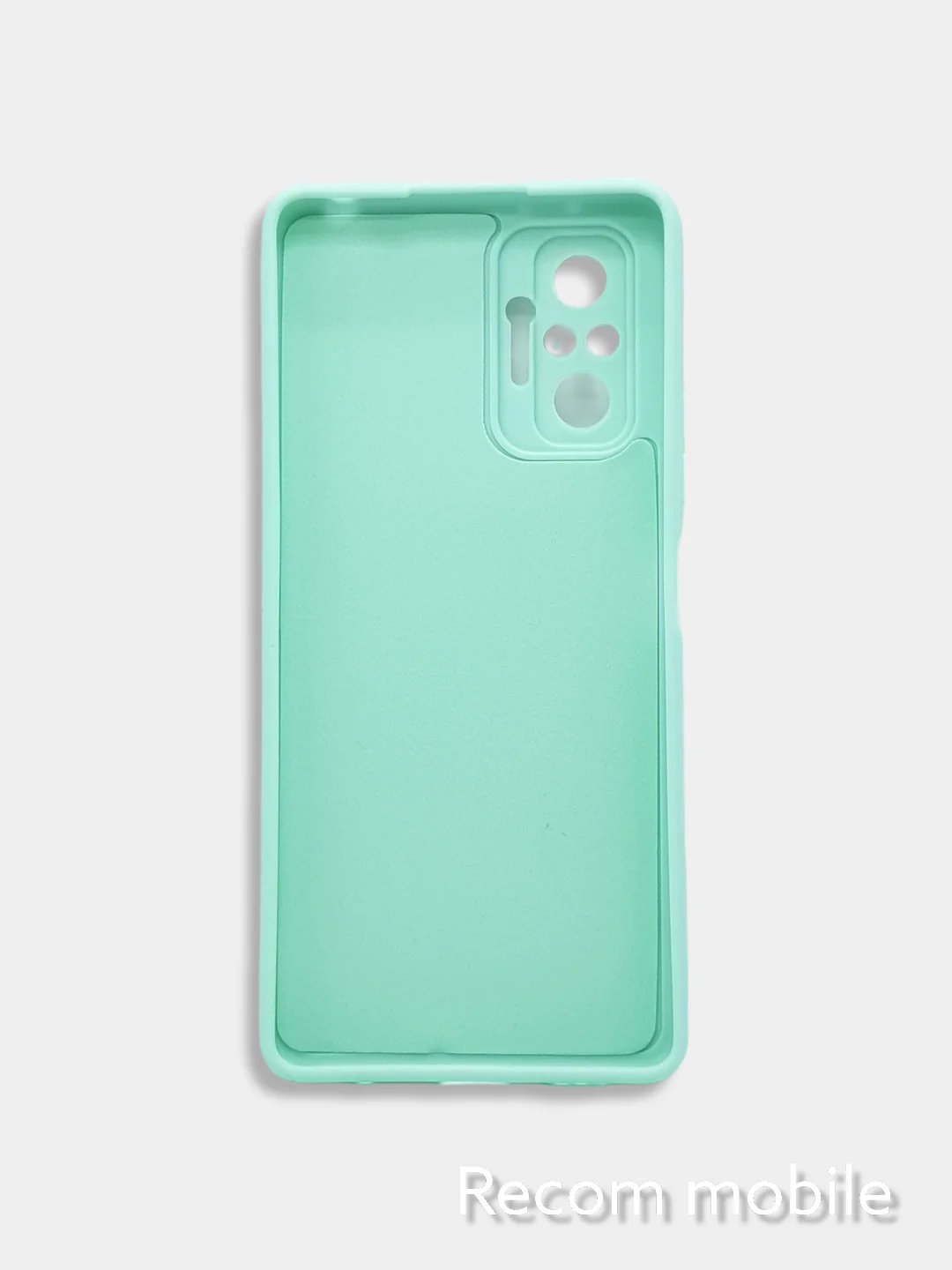 Бирюзовый чехол силиконовый Xiaomi Redmi Note 10 Pro, Note 10 Pro Max с защитой камеры и бархатом