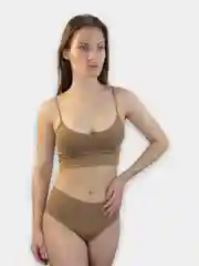 Бронзовый комплект без косточек топ и завышенные трусики