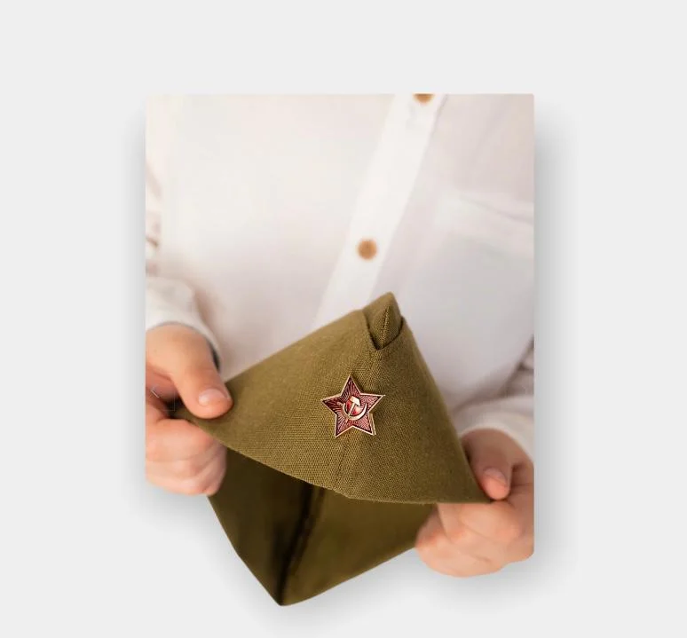 Пилотка детская военная, с красной звездой, размеры от  52 до 60