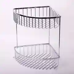 Полка 2-ярусная угловая, 24*24*34 см, хромированная