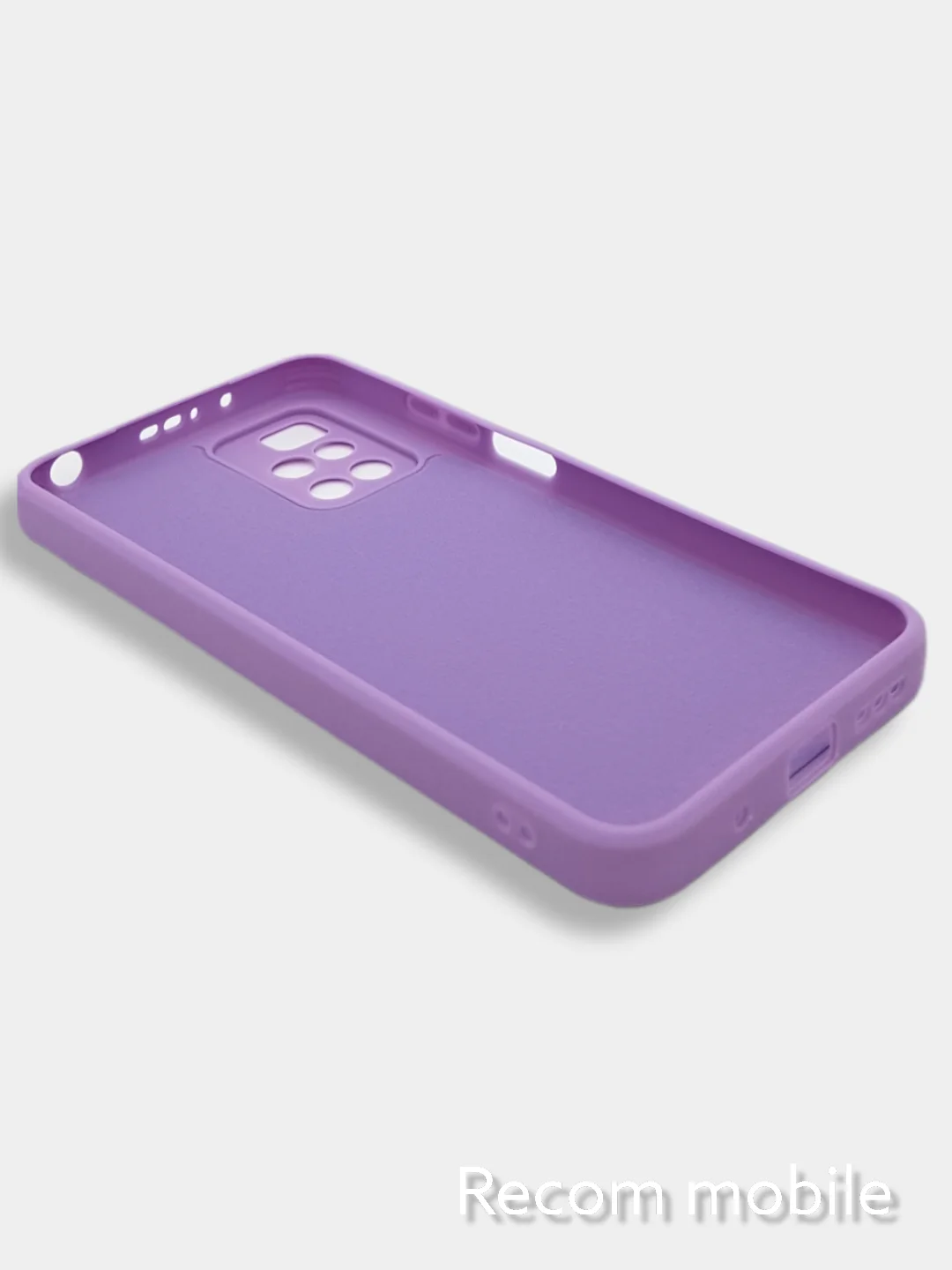 Лавандовый чехол для Xiaomi Redmi 10 силиконовый с защитой камеры и бархатом внутри Редми 10